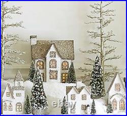 NIB Pottery Barn LIT GERMAN GLITTER LARGE Village HOUSE CHRISTMAS Putz TREE