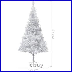 NNEVL Artificial Christmas Tree with Stand Silver 240 cm PET