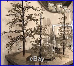 NWT Pottery Barn S/2 FACETED MIRROR Trees 1 MEDIUM & 1 SMALL CHRISTMAS BLING