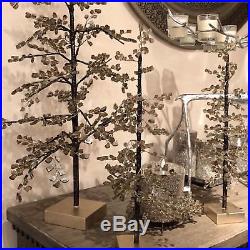 NWT Pottery Barn S/2 FACETED MIRROR Trees 1 MEDIUM & 1 SMALL CHRISTMAS BLING