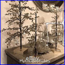 NWT Pottery Barn S/3 FACETED MIRROR TREES 1 Medium & 2 SMALL CHRISTMAS Wow