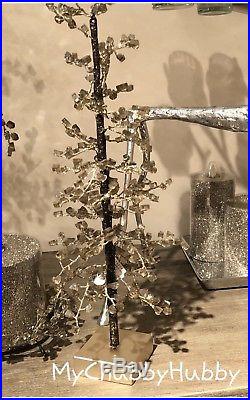 NWT Pottery Barn S/3 FACETED MIRROR TREES 1 Medium & 2 SMALL CHRISTMAS Wow