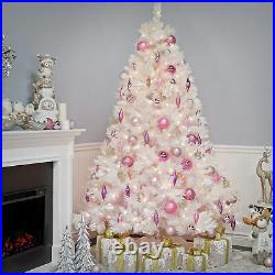 National Tree Company Pine 7' White with Silver Glitter Christmas Tree (For Parts)