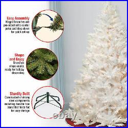 National Tree Company Pine 7' White with Silver Glitter Christmas Tree (Open Box)