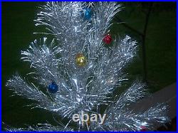 Neat! Vtg 2 Ft Retro Silver Consolidated Novelty Stainless Aluminum Xmas Tree