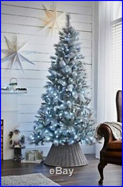 New Gorgeous Pre-Lit Montana Silver Christmas 250 Cool White LED lights Tree 7ft