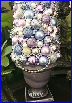 New Handmade Shabby Chic Purple Christmas Tree Centerpiece Holiday Decor
