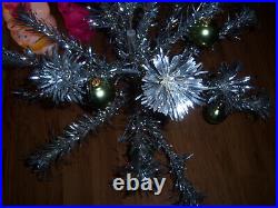 Nice Htf Vtg 2.5 Ft Retro Silver Evergleam Starband Aluminum Xmas Tree #865