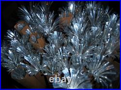 Nice Vtg 4 Ft Retro Silver Sparkler Pom Pom Stainless Aluminum Xmas Tree #701