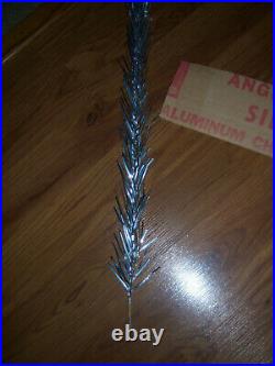 Nice Vtg 5 Ft Retro Silverangel Pine Stainless Aluminum Xmas Tree #875