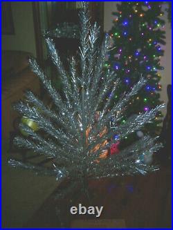 Nice Vtg 5 Ft Retro Silverangel Pine Stainless Aluminum Xmas Tree #875