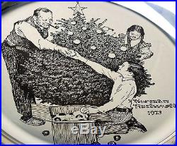 Norman Rockwell Plate Solid Sterling Silver Trimming the Tree 1973 Christmas 8