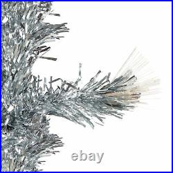 Northlight 3' Silver Fiber Optic Artificial Christmas Tree, Warm White Lights