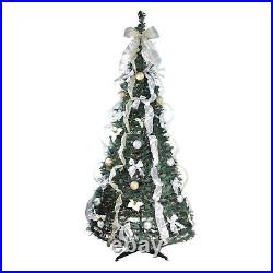 Northlight 6' Silver and Gold Pop-Up Artificial Christmas Tree Clear Lights
