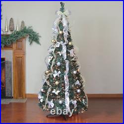 Northlight 6' Silver and Gold Pop-Up Artificial Christmas Tree Clear Lights
