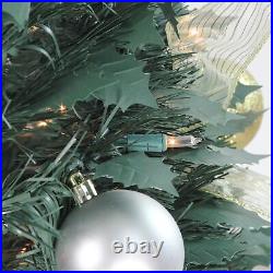 Northlight 6' Silver and Gold Pop-Up Artificial Christmas Tree Clear Lights