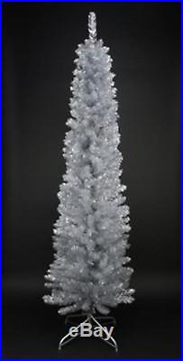 Northlight 6' X 20 Silver Tinsel Artificial Pencil Christmas Tree Unlit