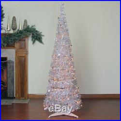 Northlight 6 ft. Pre Lit Tinsel Pop Up Christmas Tree