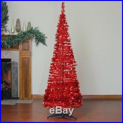 Northlight 6 ft. Pre Lit Tinsel Pop Up Christmas Tree