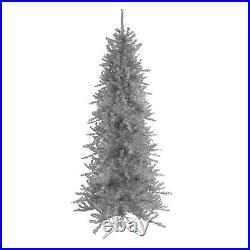 Northlight 9ft Silver Tinsel Slim Artificial Christmas Tree Unlit