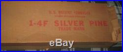 Old 1959 Aluminum Pom Pom 4' Silver Christmas Tree with 31 Branches UNUSED in Box