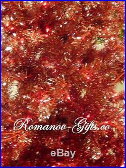 Ombre Burgundy shades to Ruby Red shades to Silver 7 ft Christmas Tree Prelit
