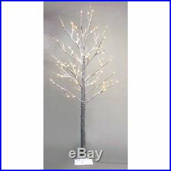 Patch Magic 7 ft. Brown Artificial Birch Snow Lighted Christmas Tree with 120