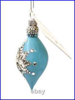 Patricia Breen Balthasar Turquoise Silver Reflector Christmas Tree Ornament