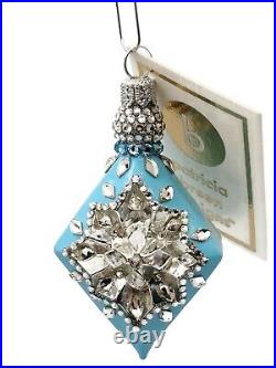 Patricia Breen Honoria Turquoise Silver Reflector Drops Christmas Tree Ornament