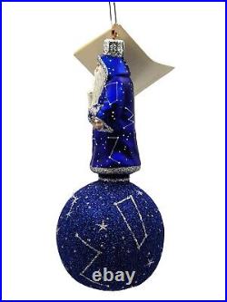 Patricia Breen Miniature Copernicus Sphere Blue Silver Christmas Tree Ornament
