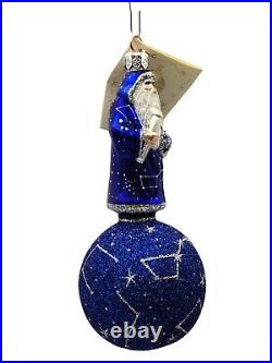 Patricia Breen Miniature Copernicus Sphere Blue Silver Christmas Tree Ornament