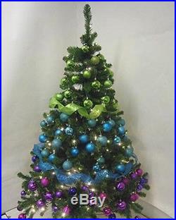 Peacock Colour Decorations & Pre-Lit 6FT Christmas Tree