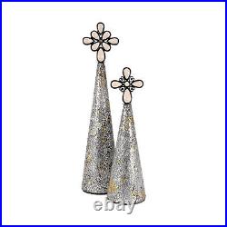 Pomeroy Montage Set of 2 Silver Christmas Trees in Silver Finish 519208