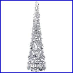 Pop-up Artificial Christmas Tree Silver 47.2inch PET