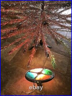 Post 1963 VINTAGE Silver ALUMINUM CHRISTMAS TREE 7FT. Tall 209 BRANCHES With Wheel