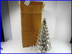 Pottery Barn Christmas Silver Antiqued Mercury Glass Lit Tree 18 Medium #6958