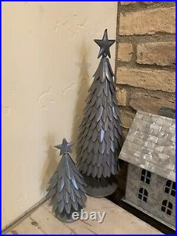 Pottery Barn Galvanized Small House Train Station X-Large & Small Tree Christmas