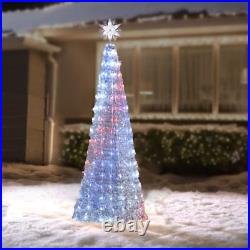 Pre-Lit 6' Color-Changing Tree Décor with 19 Functions (Silver) Chrisrmas Holid