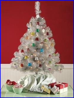 Pre-Lit 6Ft Silver Tinsel Artificial Christmas Tree Xmas Decor 2023