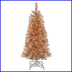 Pre-Lit Rose Gold Artifical Artificial Christmas Tree, Green
