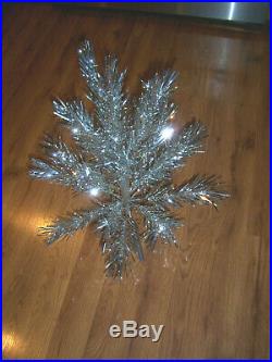 Pretty Collector's Vtg 2 Ft. Retro Aluminum Silver Table Top Christmas Tree