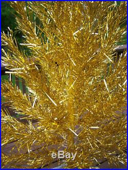 Pretty Rare Htf Vtg 4 Ft. Gold Silver Stainless Alunminum Evergleam Xmas Tree