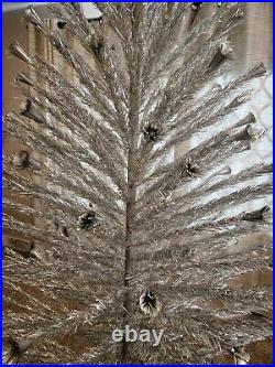 RARE 1960's Vintage Aluminum Silver POM Christmas Tree 8FT tall, 209 branches