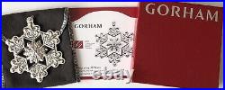 RARE 2009 Gorham Sterling Silver Christmas Snowflake Tree Ornament Pouch & Box