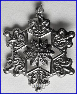 RARE 2009 Gorham Sterling Silver Christmas Snowflake Tree Ornament Pouch & Box