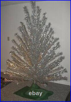 RARE 7 1950s Vintage Silver Evergleam Aluminum Christmas Tree 100 Branches