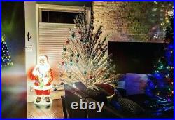 RARE 7 1950s Vintage Silver Evergleam Aluminum Christmas Tree 100 Branches