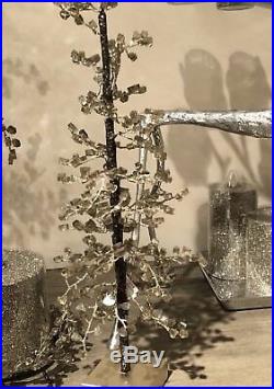 RARE Pottery Barn FACETED MIRROR X-LARGE Smoke GLASS TREE CHRISTMASBLING