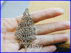 RARE Sterling Silver Alphabet Christmas Tree Pin Signed