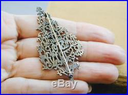 RARE Sterling Silver Alphabet Christmas Tree Pin Signed